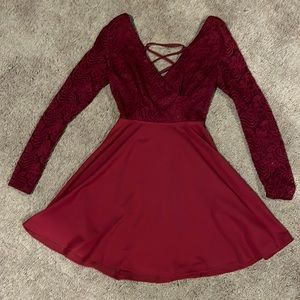 Brand new burgundy dress for sale.